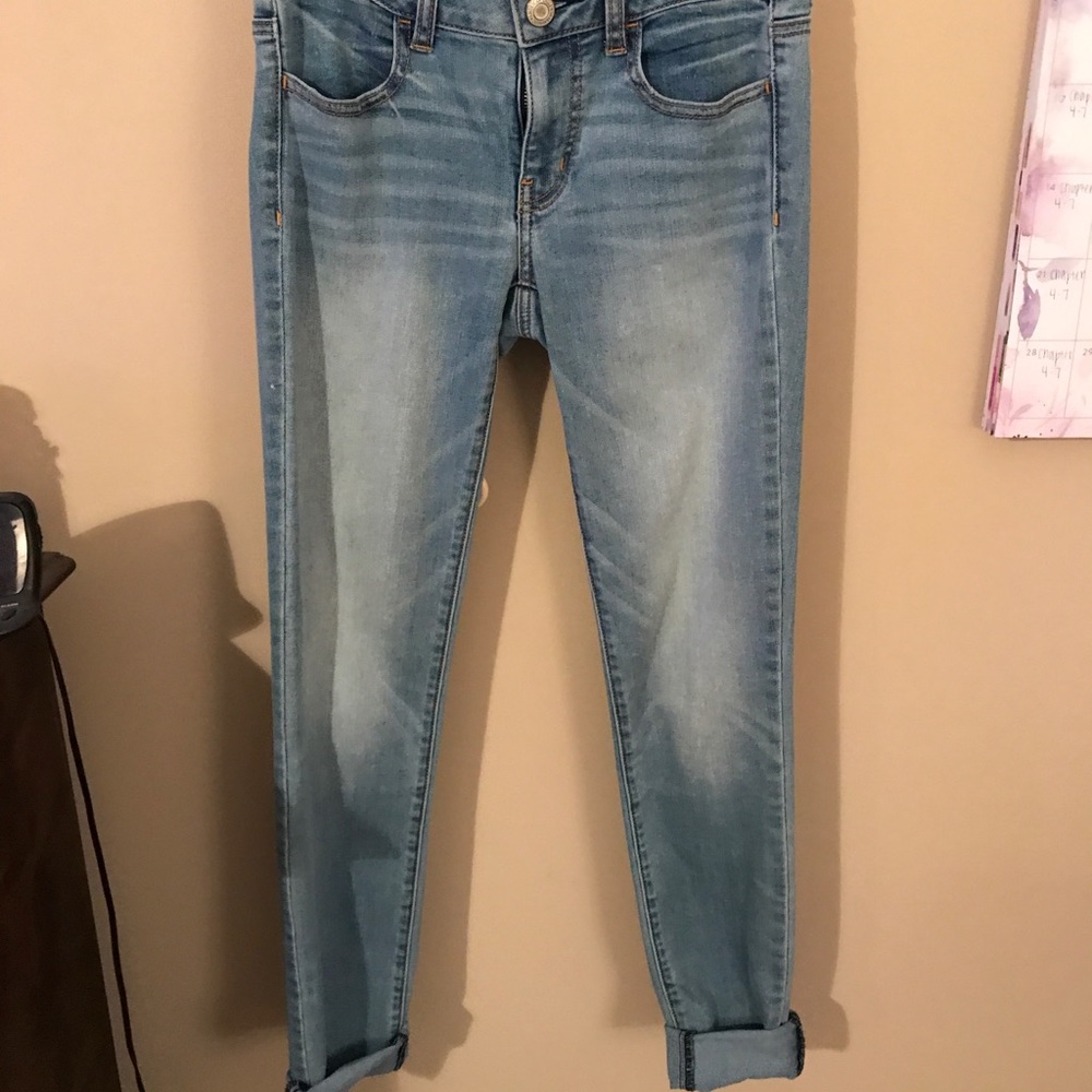 American eagle light washed skinny jeans